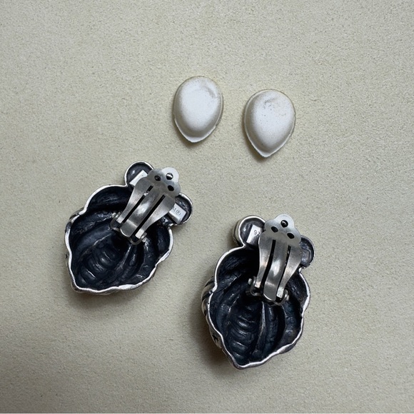 Dian Malouf 925 Sterling Silver Clip On Earrings - Picture 12 of 12